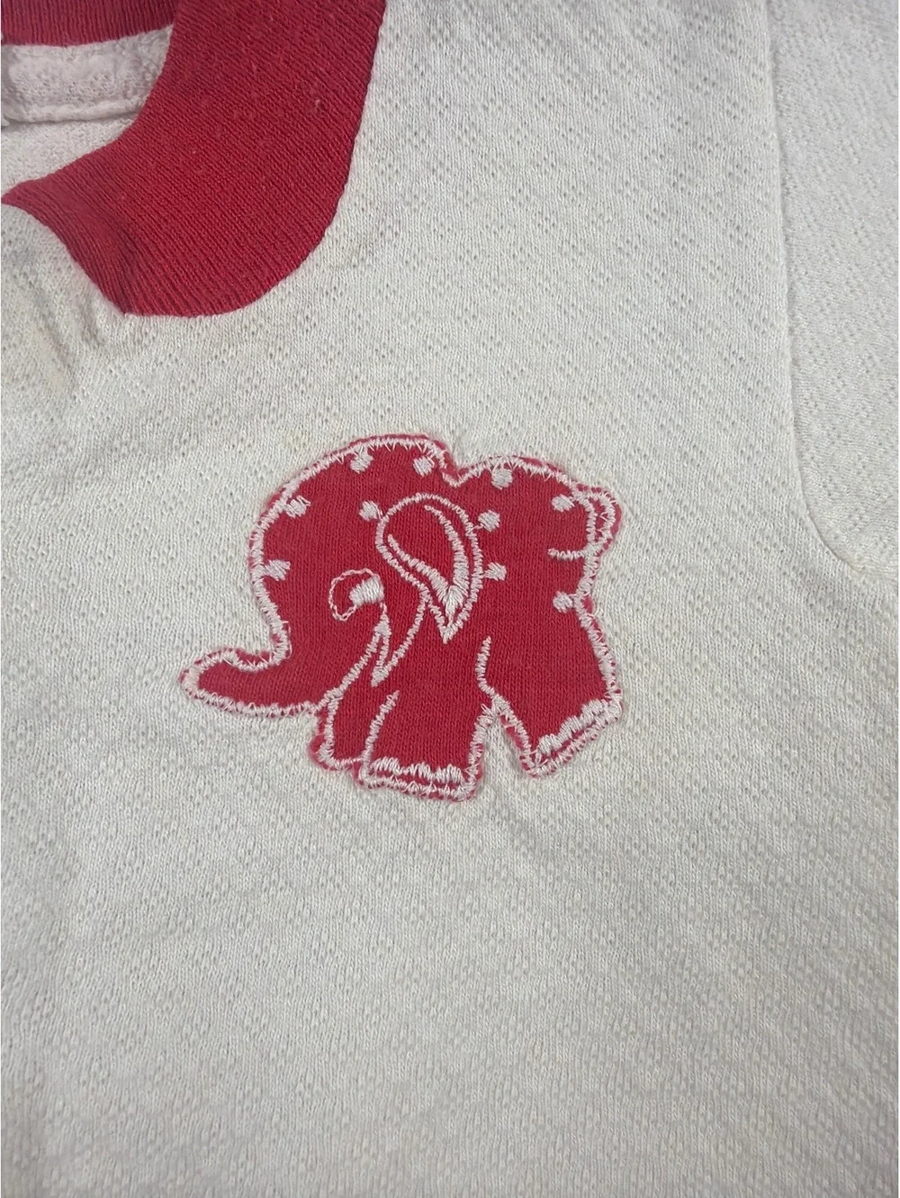 Carter's Infant 1 Year Old White and Red Cotton Button-Up Shirt